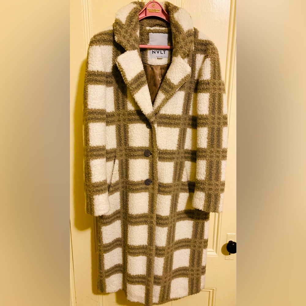 NVLT Longline Plaid Teddy Coat